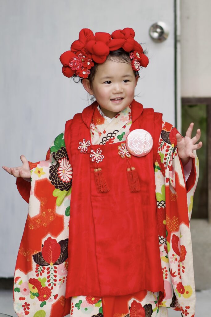 3歳女の子七五三レトロ着物写真