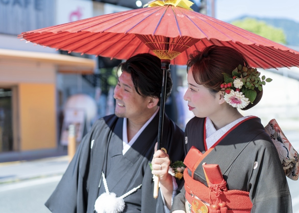 福岡で黒留袖の花嫁姿